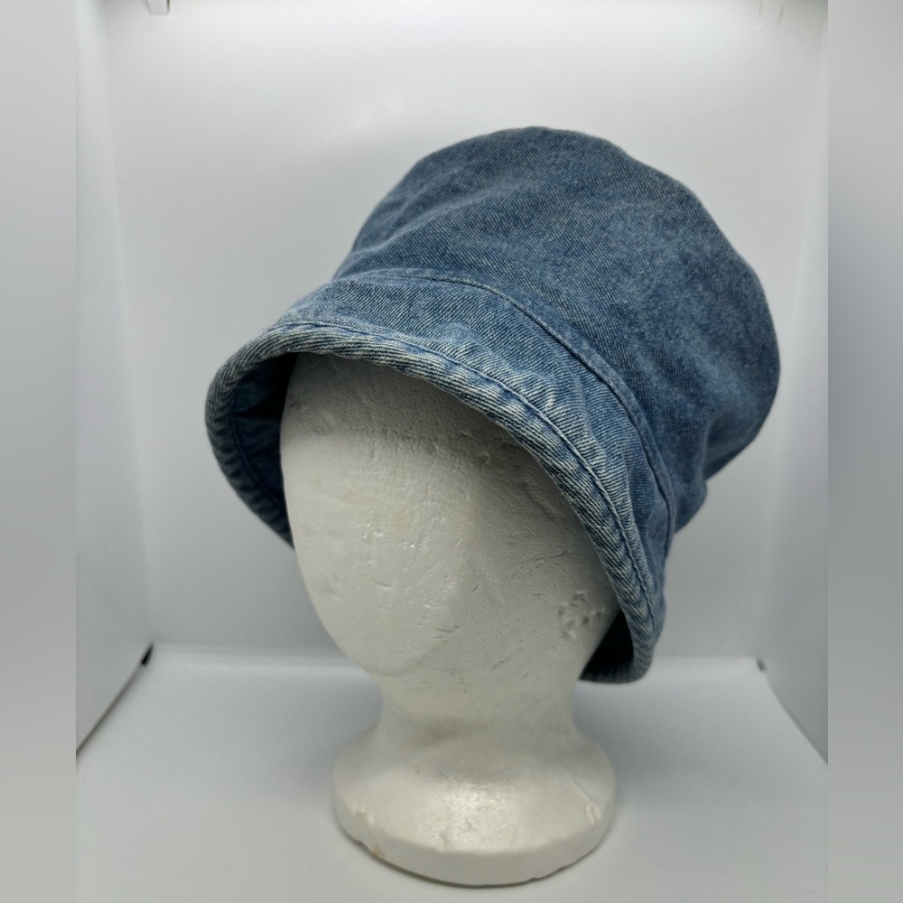 Y2K Streetwear Minimalist Denim Bucket Hat – Light Wash – - Picture 2 of 10